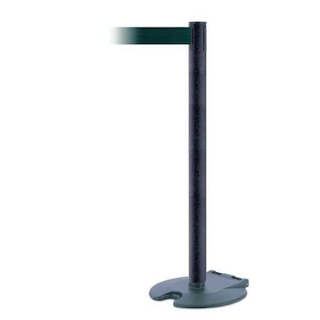 Barrier Post with Belt, 7 1/2 ft Length, 38 in Post Height, No Legend, Black Wrinkle MPN:RB1-89-89-STD-NO-G6X-C