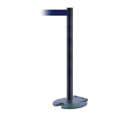 Barrier Post with Belt, Blue, 7 1/2 ft Length, 38 in Post Height, No Legend, Black Wrinkle MPN:RB1-89-89-STD-NO-L5X-C