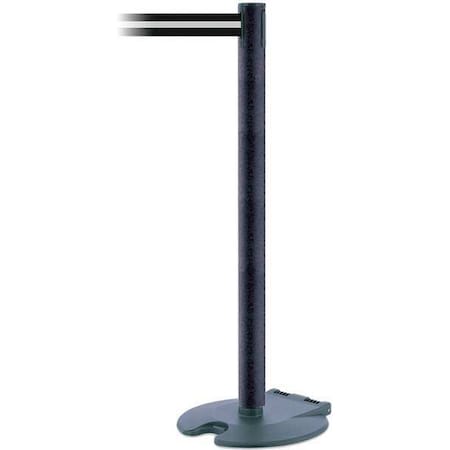 Barrier Post with Belt, Black/White Horizontal, 7 1/2 ft Length, 38 in Post Height, No Legend MPN:RB1-89-89-STD-NO-S3X-C