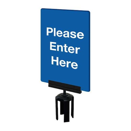 Acrylic Sign, Blue, Please Enter Here MPN:S01-P-23-7X11-V-HDSB-1701-33