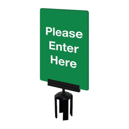 Acrylic Sign, Green, Please Enter Here MPN:S01-P-28-7X11-V-HDSB-1701-33