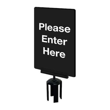 Acrylic Sign, Black, Please Enter Here MPN:S01-P-33-7X11-V-HDSB-1701-33