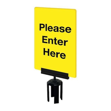 Acrylic Sign, Yellow, Please Enter Here MPN:S01-P-35-7X11-V-HDSB-1701-33