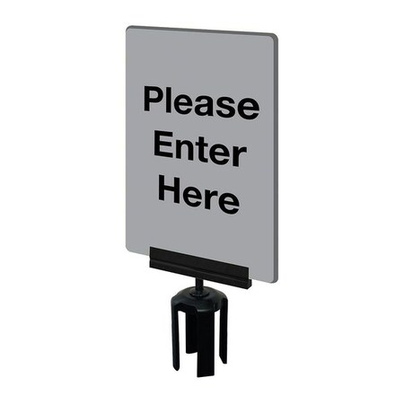 Acrylic Sign, Gray, Please Enter Here MPN:S01-P-36-7X11-V-HDSB-1701-33