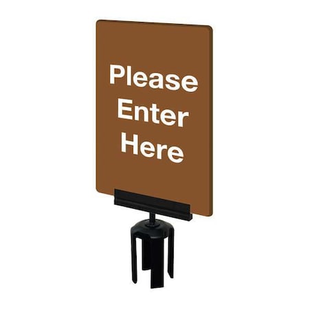 Acrylic Sign, Brown, Please Enter Here MPN:S01-P-46-7X11-V-HDSB-1701-33
