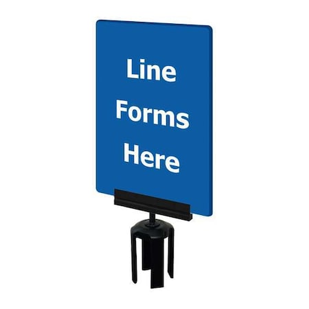 Acrylic Sign, Blue, Line Forms Here MPN:S17-P-23-7X11-V-HDSB-1701-33