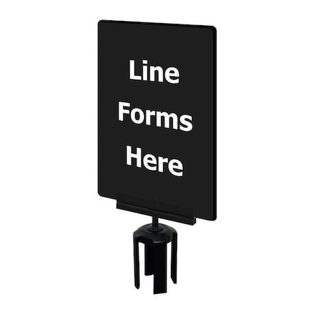 Acrylic Sign, Black, Line Forms Here MPN:S17-P-33-7X11-V-HDSB-1701-33