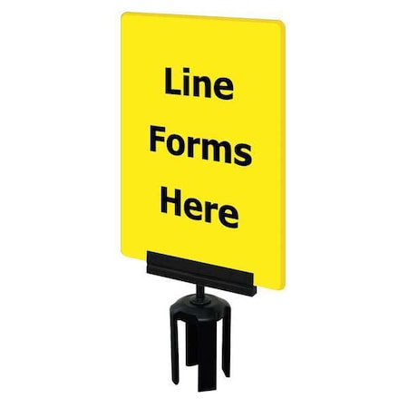 Acrylic Sign, Yellow, Line Forms Here MPN:S17-P-35-7X11-V-HDSB-1701-33
