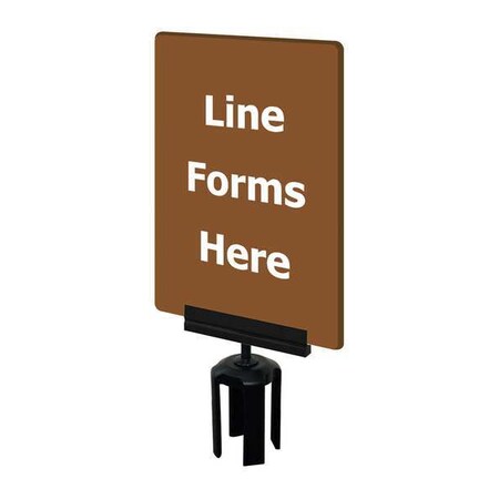 Acrylic Sign, Brown, Line Forms Here MPN:S17-P-46-7X11-V-HDSB-1701-33