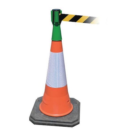 Retractable Barrier Tape, Green, 156 in Length MPN:TC114-28-MAX-NO-D4X-C