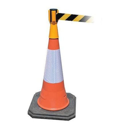 Retractable Barrier Tape, Yellow, Blank MPN:TC114-35-MAX-NO-D4X-C