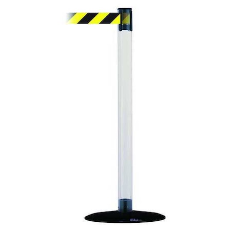 Barrier Post with Belt, 13 ft Length, 38 in Post Height, No Legend, Black MPN:TCLB-33-MAX-NO-D4X-C
