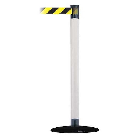 Barrier Post with Belt, 7 1/2 ft Length, 38 in Post Height, No Legend, Black MPN:TCLB-33-STD-NO-D4X-C