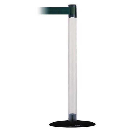 Barrier Post with Belt, 7 1/2 ft Length, 38 in Post Height, No Legend, Black MPN:TCLB-33-STD-NO-G6X-C