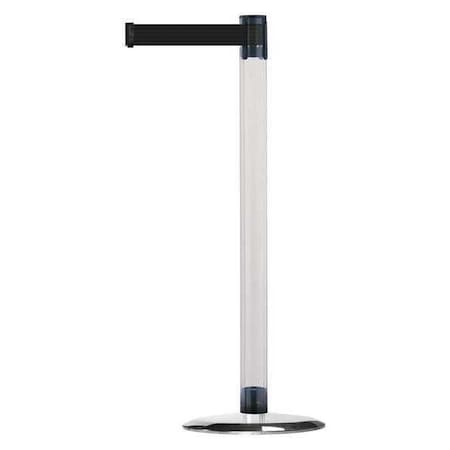 Barrier Post with Belt, 13 ft Length, 38 in Post Height, No Legend, Polished chrome MPN:TCLU-1P-MAX-NO-B9X-C