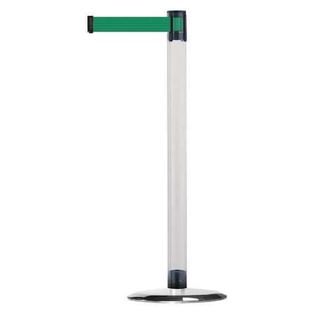 Barrier Post with Belt, 13 ft Length, 38 in Post Height, No Legend, Polished chrome MPN:TCLU-1P-MAX-NO-G6X-C