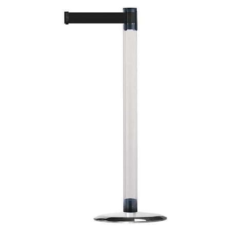 Barrier Post with Belt, 7 1/2 ft Length, 38 in Post Height, No Legend, Polished chrome MPN:TCLU-1P-STD-NO-B9X-C