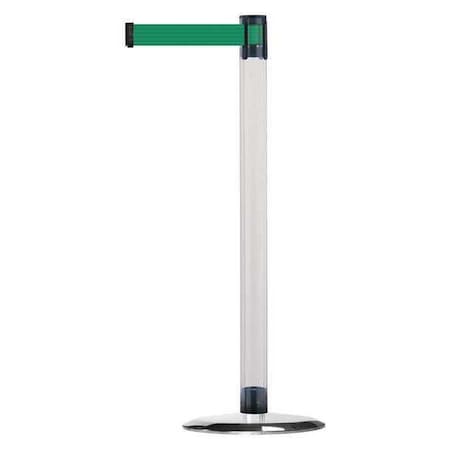 Barrier Post with Belt, 7 1/2 ft Length, 38 in Post Height, No Legend, Polished chrome MPN:TCLU-1P-STD-NO-G6X-C