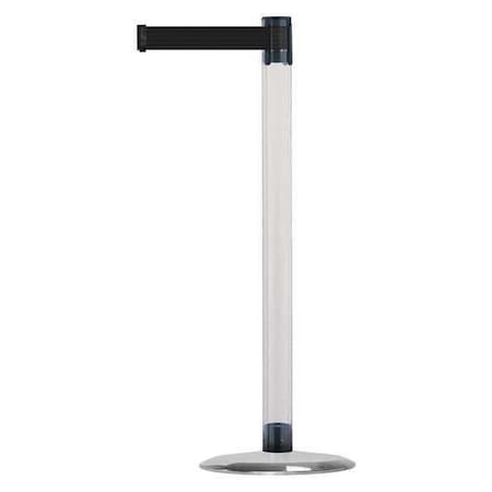 Barrier Post with Belt, 13 ft Length, 38 in Post Height, No Legend, Satin Chrome MPN:TCLU-1S-MAX-NO-B9X-C