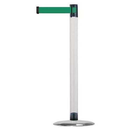 Barrier Post with Belt, 13 ft Length, 38 in Post Height, No Legend, Satin Chrome MPN:TCLU-1S-MAX-NO-G6X-C