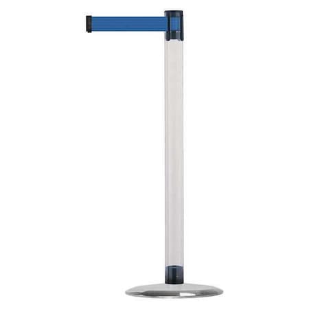 Barrier Post with Belt, 13 ft Length, 38 in Post Height, No Legend, Satin Chrome MPN:TCLU-1S-MAX-NO-L5X-C