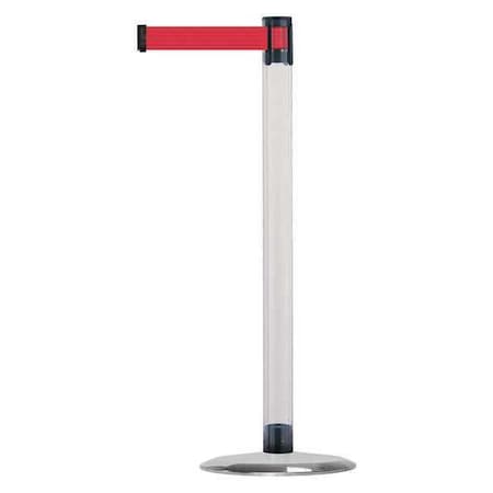 Barrier Post with Belt, 13 ft Length, 38 in Post Height, No Legend, Satin Chrome MPN:TCLU-1S-MAX-NO-R5X-C