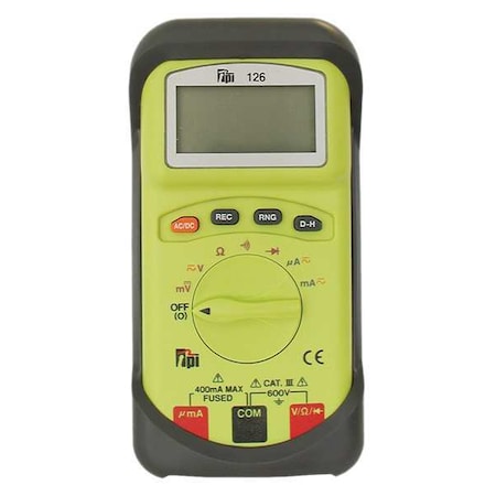 Digital Multimeter, 600 Max DC, 4000 Instrument Counts, LCD MPN:126