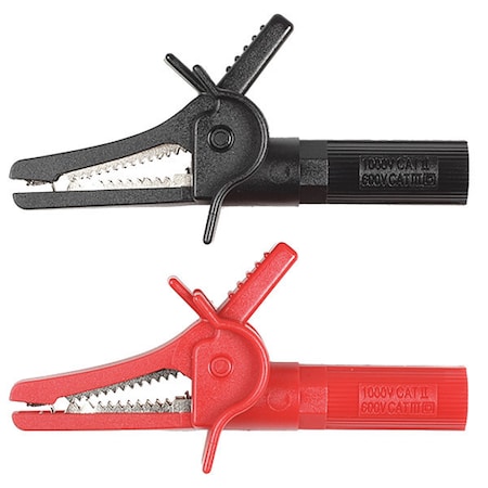 Flanged Fully Insulated Crocodile Clip, Male Banana Plug, 81mm, Red MPN:A058