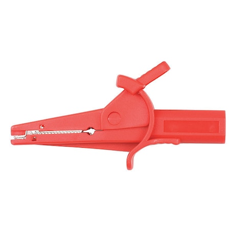 Fully Insulated Crocodile Clip, 4mm Male Banana Plug, 97.8mm, Red MPN:A066R