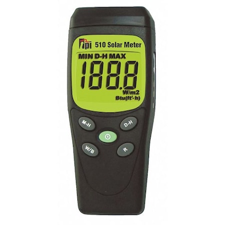 Solar Power Test Meter, LCD, 3 yr, Warr MPN:510