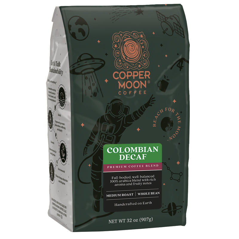 Copper Moon World Coffees Whole Bean Coffee, Medium Roast, Colombian Decaf, 4 Bags (2 lbs Each) MPN:262101