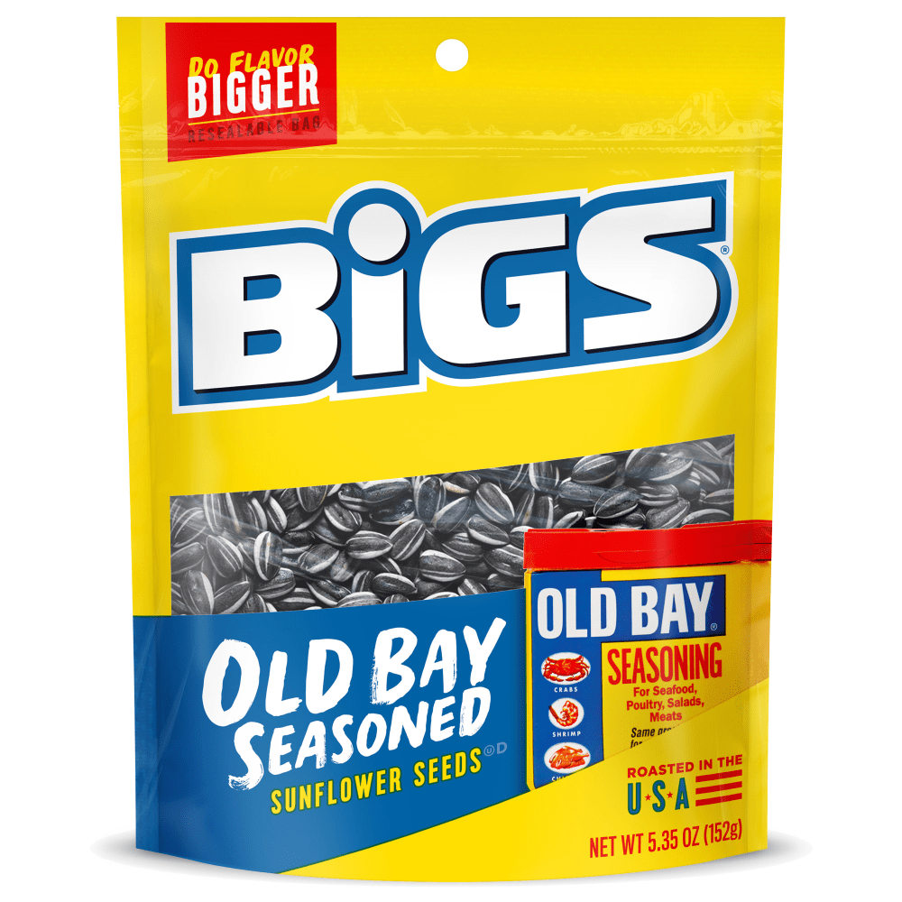 Bigs Old Bay Seasoned Sunflower Seeds, 5.35 Oz, Pack Of 12 Snack Bags MPN:TFL01076