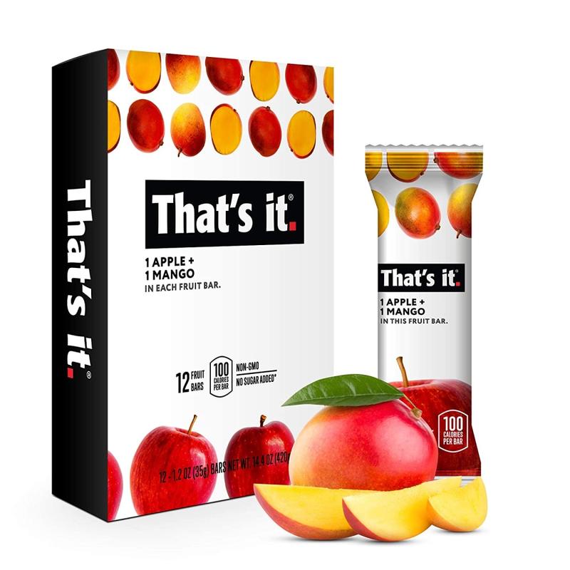 Thats It Fruit Bars, Gluten-Free Apple + Mango, 1.2 Oz, Pack Of 12 Bars MPN:1022M