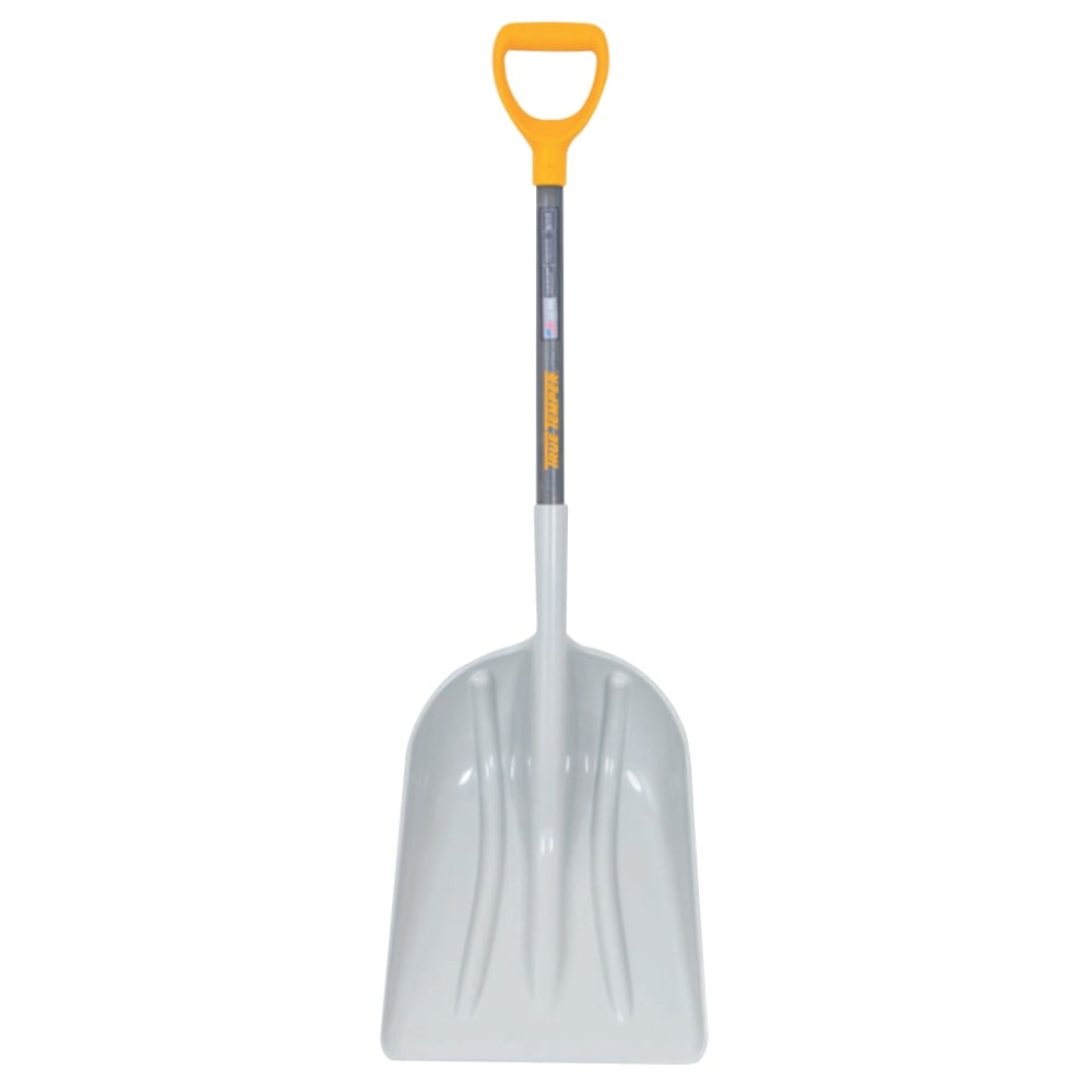 Poly Scoop with Hardwood Handle, 18 in L x 14.37 in W Blade, Square Point, 28 in Hardwood D-Grip handle MPN:027-2604300