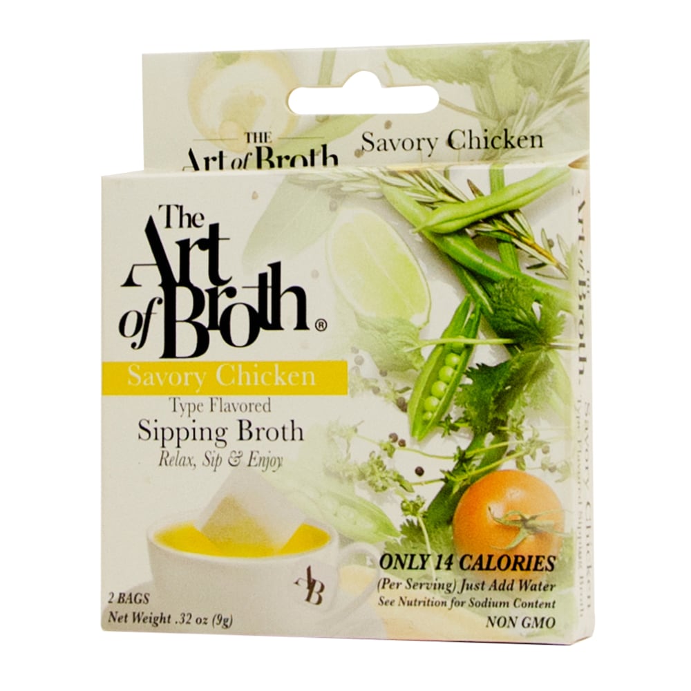 The Art of Broth Chicken Flavored Sipping Broth, 2 Bags Per Box, Case Of 10 Boxes MPN:1002