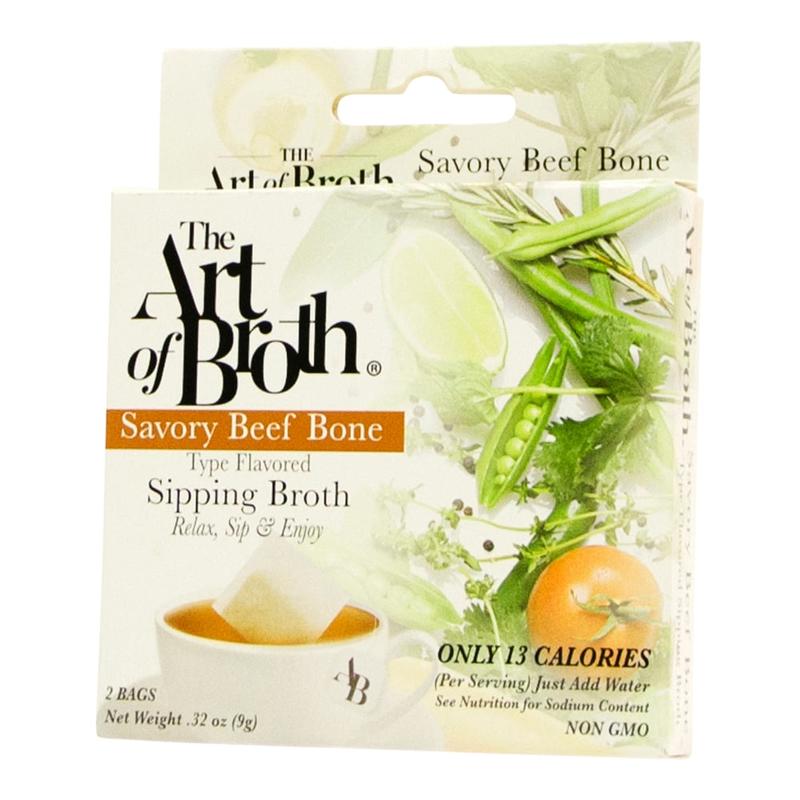The Art of Broth Beef Flavored Sipping Broth, 2 Bags Per Pack, Box Of 10 Packs MPN:2002