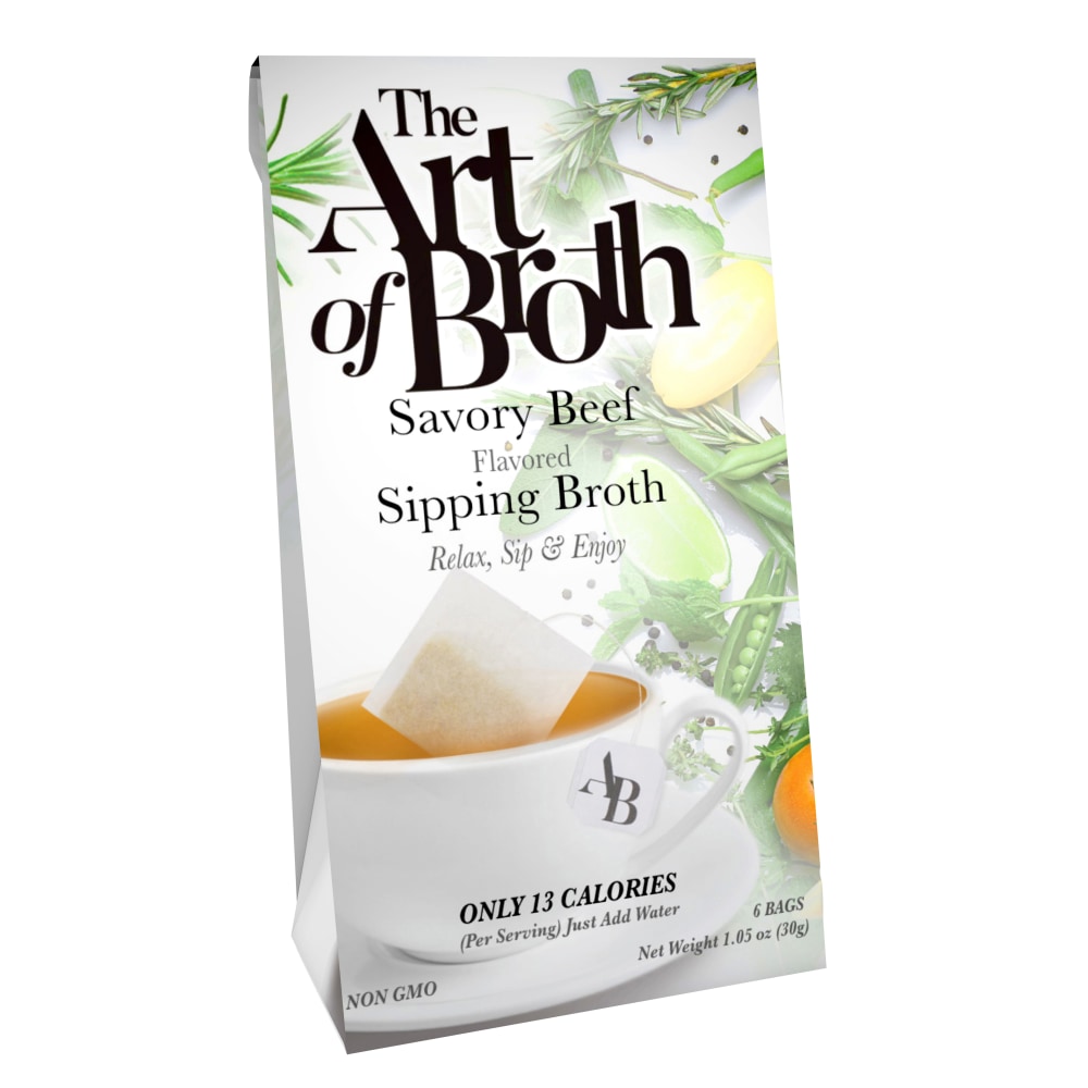 The Art of Broth Beef Flavored Sipping Broth, Box Of 6 Bags MPN:2006