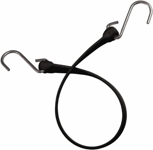 Heavy-Duty Bungee Strap Tie Down: Triangulated Stainless S Hook, Non-Load Rated MPN:MBBS24SBK