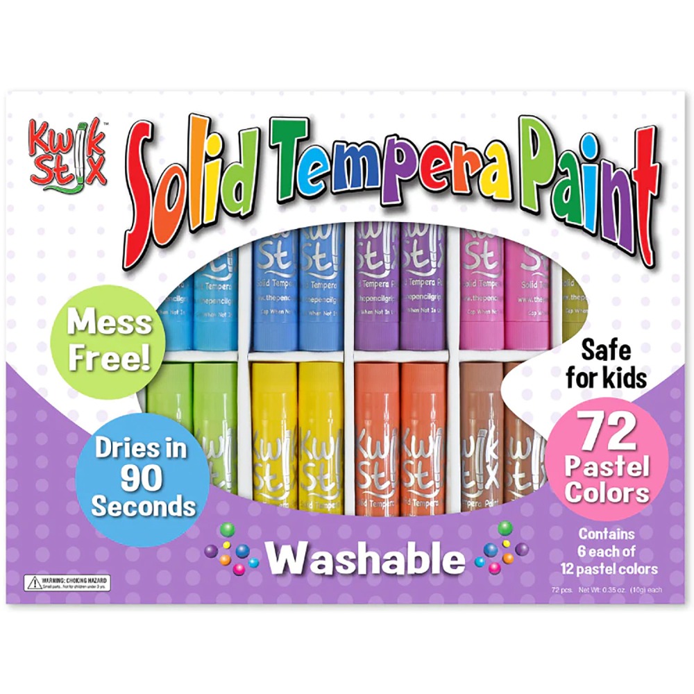 The Pencil Grip Kwik Stix Tempera Paint Sticks, Pastel Colors, Pack Of 72 Sticks MPN:TPG692