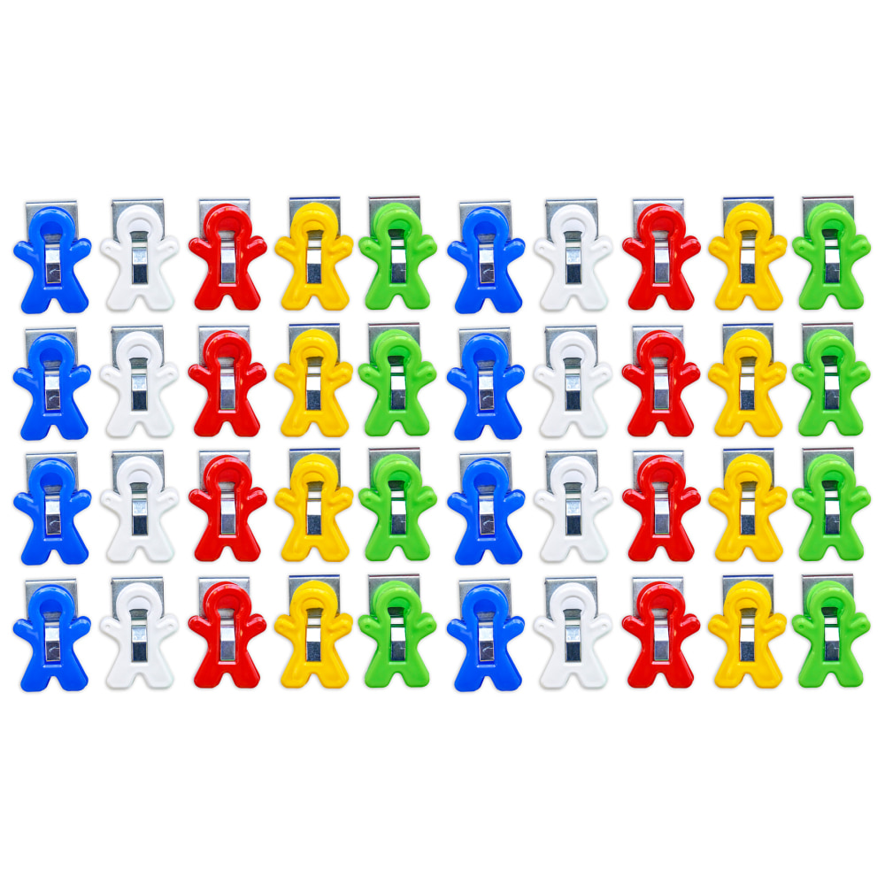 The Pencil Grip Magnet Man Magnetic Clip, Assorted Colors, 40-Piece Bucket MPN:TPG132