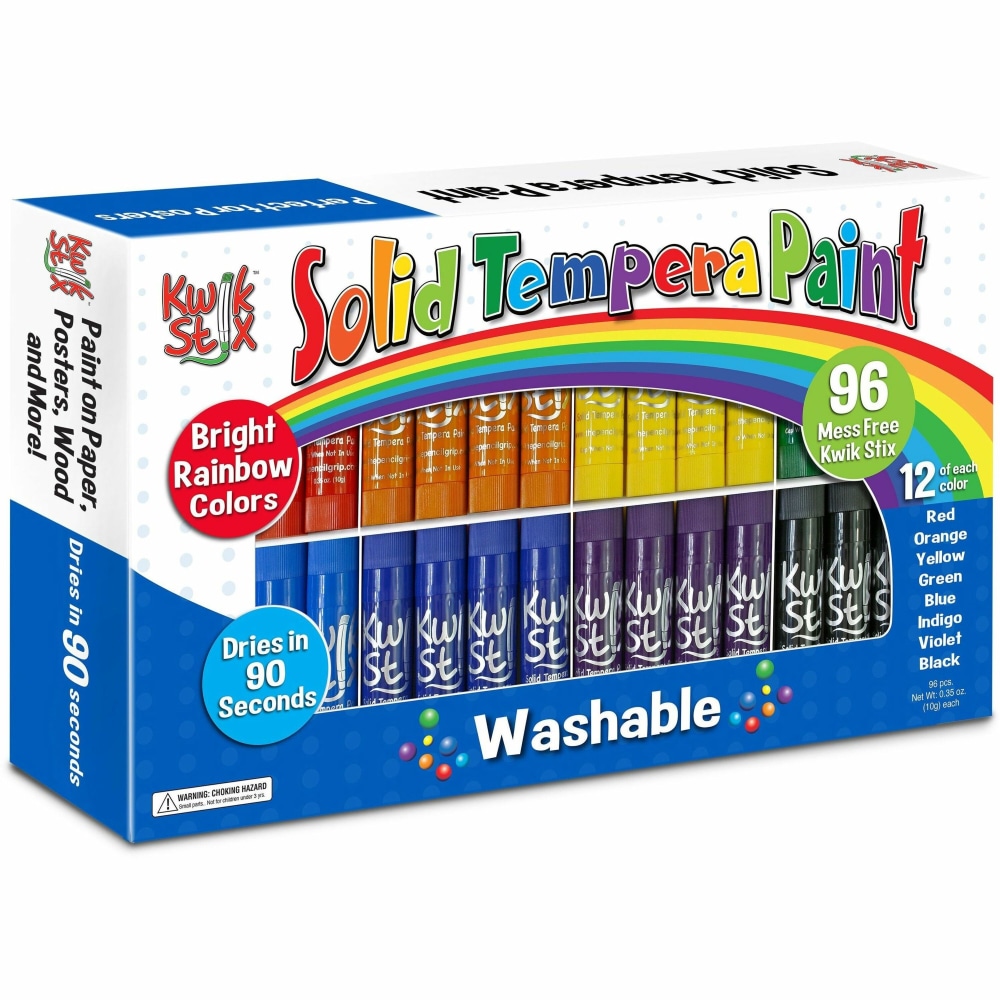 Kwik Stix Kwik Stix Tempera Paint/Paper Set, 0.35 Oz, Washable - 96/Set MPN:698