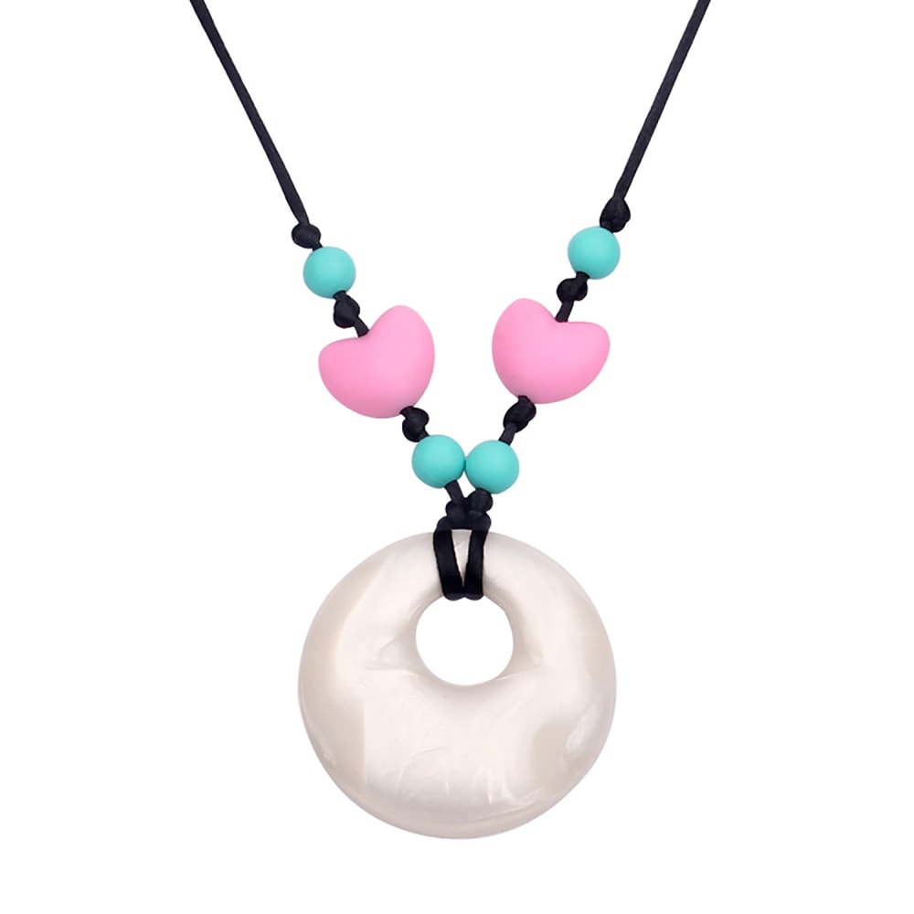 The Pencil Grip Silicone Teething Necklace, 26in, Heart MPN:TPG440
