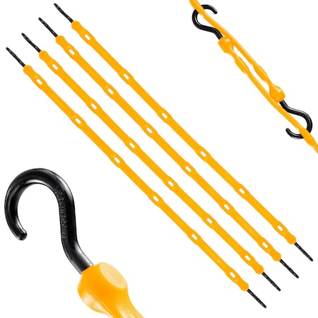 36 in Heavy Duty Adjustable Poly Strap with Nylon Hooks, Orange, 4-Count MPN:AS36NG4PK