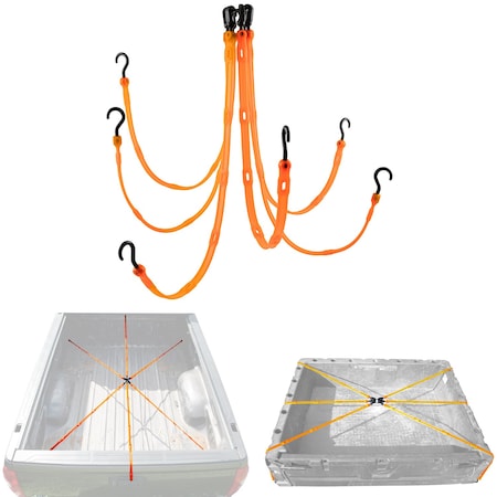 FlexWeb - Adjustable Cargo Net, Orange, Size: M-XXL MPN:FW36-6NG