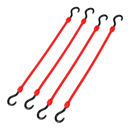 18 in Heavy Duty Poly Cord, Nylon Hooks, Red, 4-Count MPN:PC18R4PK