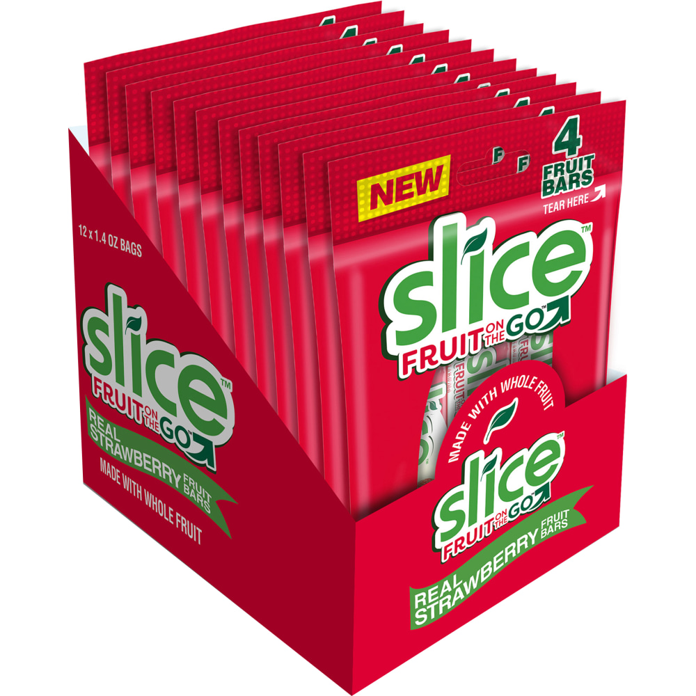 Slice Fruit On The Go Strawberry Fruit Bars, 1.4 Oz, Pack Of 12 Bars MPN:034856354031