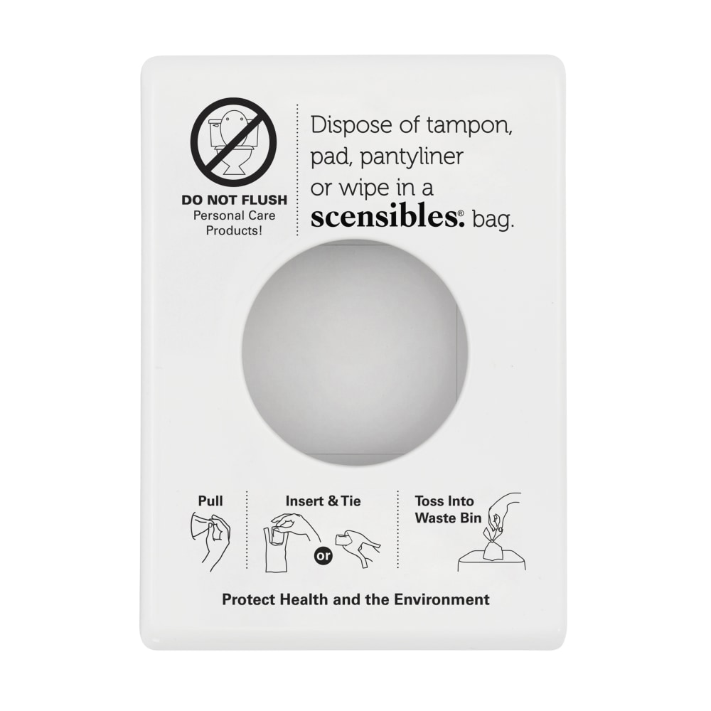 Hospeco Scensibles Combination Waste Receptacle Dispensers, 3-7/8in x 5-3/8in, White, Set Of 12 Dispensers MPN:SDW