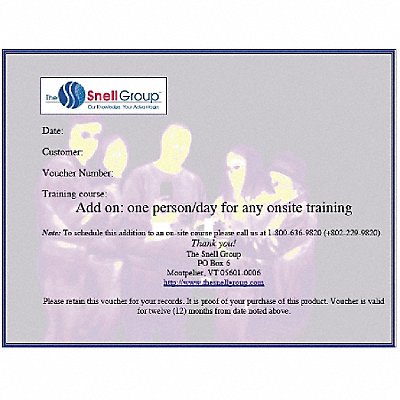 One Additional Person Day of Training MPN:SNELL-ST-ON-ADDL