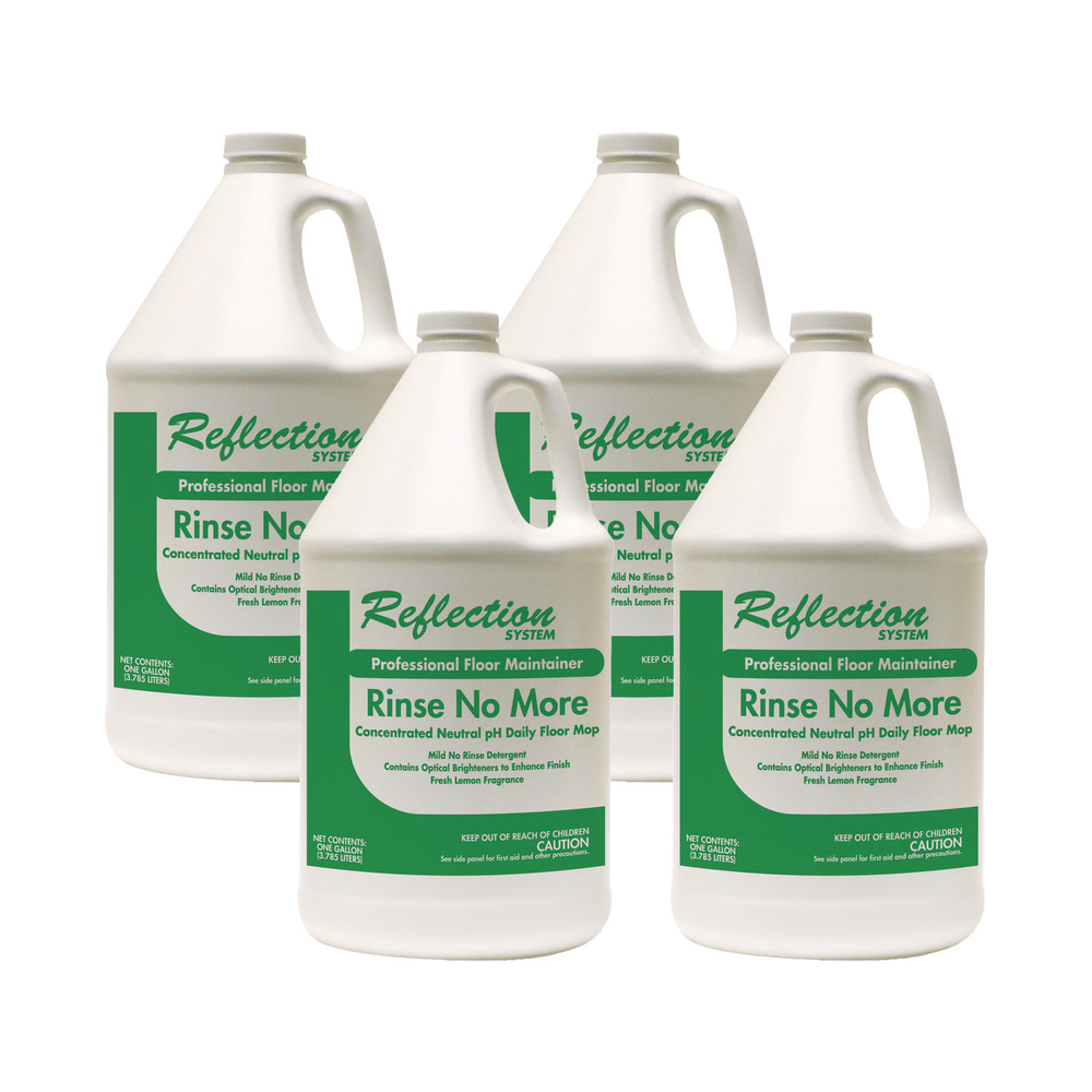 Theochem Laboratories Rinse-No-More Floor Cleaner, Lemon Scent, 1 gal, Bottle, 4/Carton MPN:500257