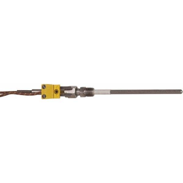 Thermocouple Probe: Type K, Pipe Fitting Probe, Grounded, Mini Connector MPN:SF050-205